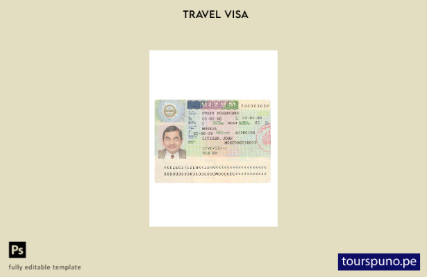Plantilla de visa Schengen para República Checa lista para imprimir